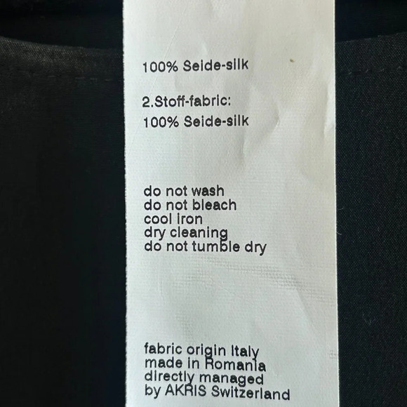 Akris Punto 100% Silk Black Cream Colorblock Short Sleeve Blouse Size 6 - Picture 2 of 7